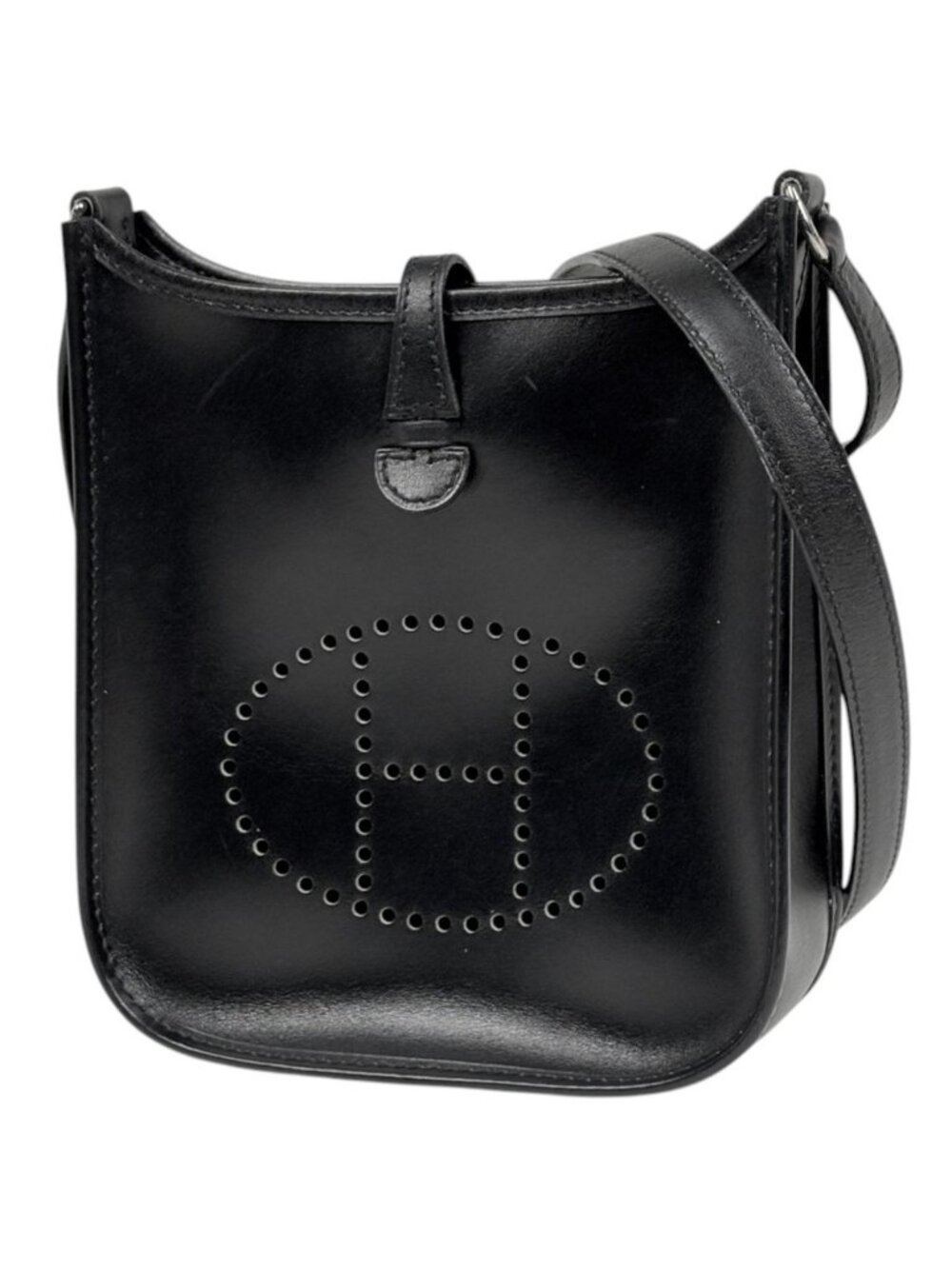 Hermes Evelyne TPM Shoulder Bag Mini Perforated Box Calf Black